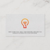 Elektrische plug-pictogram voor gloeilamp visitekaartje (Achterkant)