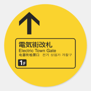 Elektrische poort Japan Ronde Sticker