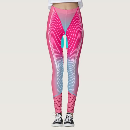 Elektrische Pop Energie Retro Geometrische Legging (Voorkant)