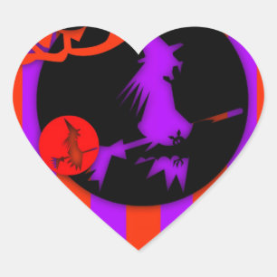 Elektrische Pop kleuren Halloween Heart Sticker