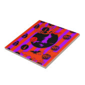 Elektrische Pop kleuren Halloween paarse heks Tege Tegeltje (Zijkant)