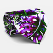 Elektrische Pop Tropische palmbladeren Stropdas (Opgerold)