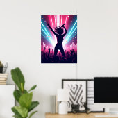 Elektrische Pop Vibes Poster (Thuiskantoor)