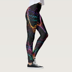 Elektrische puls: symfonie van neon frequenties leggings