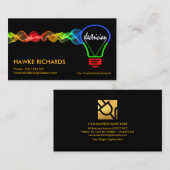 Elektrische pulslading kleurrijke lichtlamp visitekaartje (Voorkant / Achterkant)