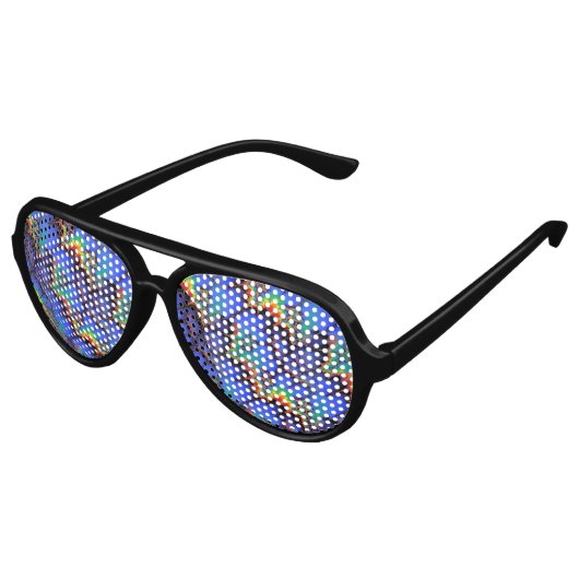 Elektrische regenbooggolven Fractal Art Patroon Aviator Zonnebril (Gekanteld)