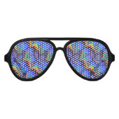 Elektrische regenbooggolven Fractal Art Patroon Aviator Zonnebril (Voorkant)