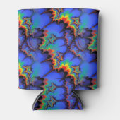 Elektrische regenbooggolven Fractal Art Patroon Blikjeskoeler (Voorkant)