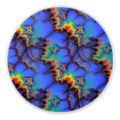 Elektrische regenbooggolven Fractal Art Patroon Keramische Knop (Voorkant)