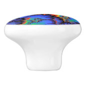 Elektrische regenbooggolven Fractal Art Patroon Keramische Knop (Zijkant)