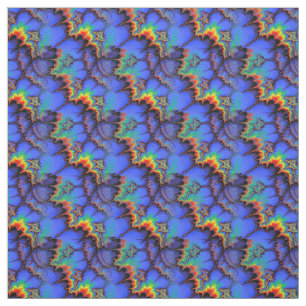 Elektrische regenbooggolven Fractal Art Patroon Stof