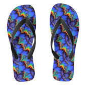 Elektrische regenbooggolven Fractal Art Patroon Teenslippers (Voetbed)
