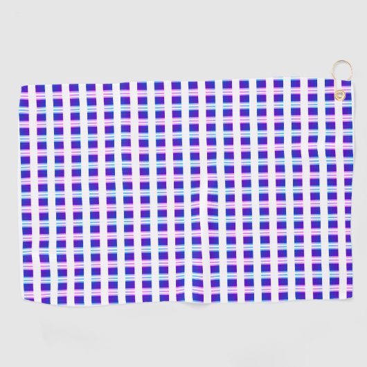 elektrische retro met blauwe en paarse strippen golfhanddoek (Horizontaal)