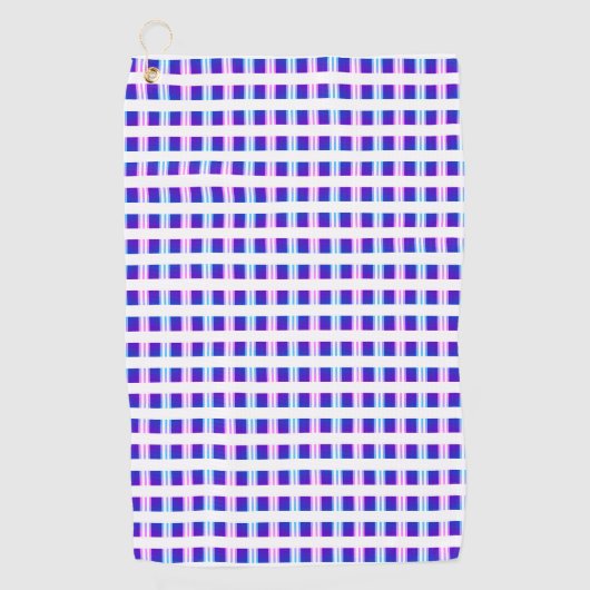 elektrische retro met blauwe en paarse strippen golfhanddoek (Voorkant)