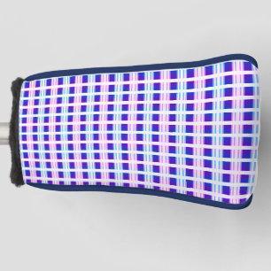 elektrische retro met blauwe en paarse strippen golfheadcover