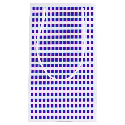 elektrische retro met blauwe en paarse strippen klein cadeauzakje (Voorkant)