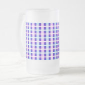 elektrische retro met blauwe en paarse strippen matglas bierpul (Voorkant links)