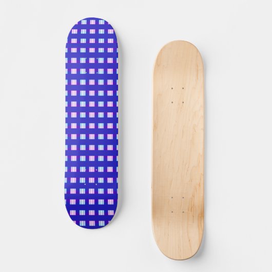 elektrische retro met blauwe en paarse strippen persoonlijk skateboard (Voorkant)