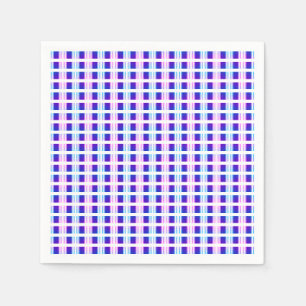 elektrische retro met blauwe en paarse strippen servet
