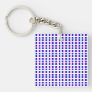 elektrische retro met blauwe en paarse strippen sleutelhanger