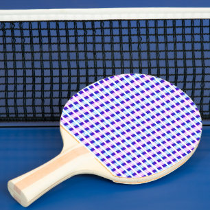 elektrische retro met blauwe en paarse strippen tafeltennisbatje