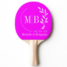 Elektrische Retro Roze Blad Trouw Monogram Speld