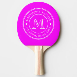 Elektrische Retro Roze Trouw Monogram Ster Tafeltennisbatje