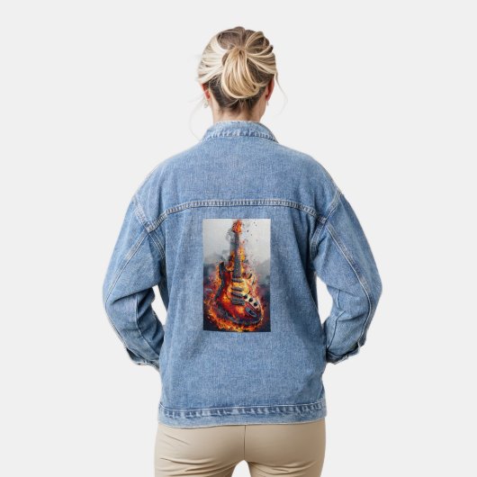 Elektrische Rockin' Guitar in brand Denim Jacket (Model)