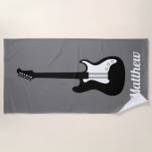 Elektrische rockmuziekgitaar, aangepaste badhanddo strandlaken (Voorkant)