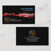Elektrische rode elektrische stroomgolfbliksem visitekaartje (Voorkant / Achterkant)