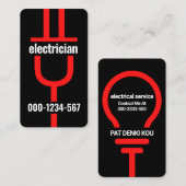 Elektrische rode stekker visitekaartje (Voorkant / Achterkant)