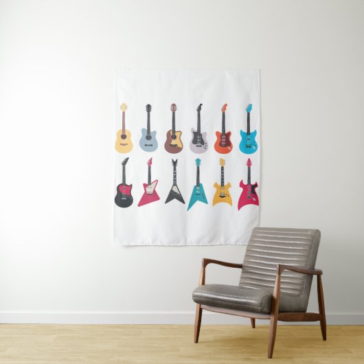 Elektrische rotsgitaar wandkleed (In situ)