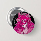 elektrische roze knop ronde button 5,7 cm (Voorkant /achterkant)