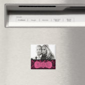 Elektrische Roze Lavish Damask Save the Date Magne Magneet (Insitu (Vaatwasser))