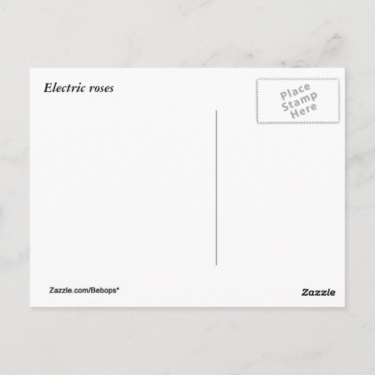 Elektrische Rozen Briefkaart (Achterkant)