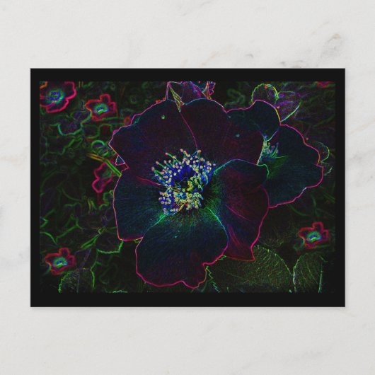 Elektrische Rozen Briefkaart (Voorkant)