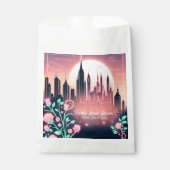 Elektrische Rozen Futuristische  Neon Bruidsmeisje Bedankzakje (Voorkant)