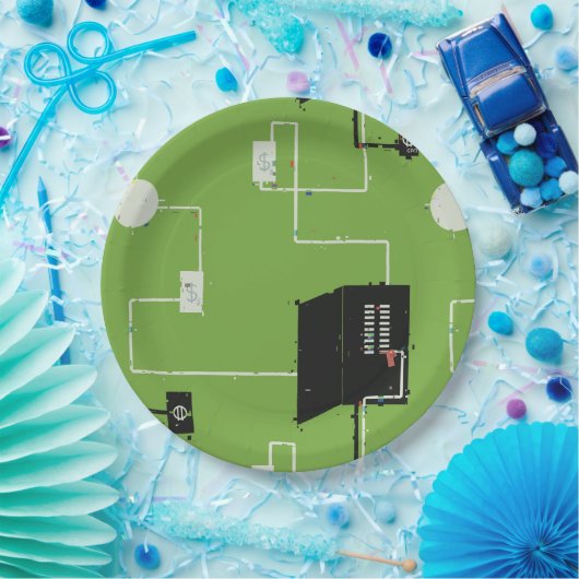 Elektrische schakelingen papieren bordje (Feest)