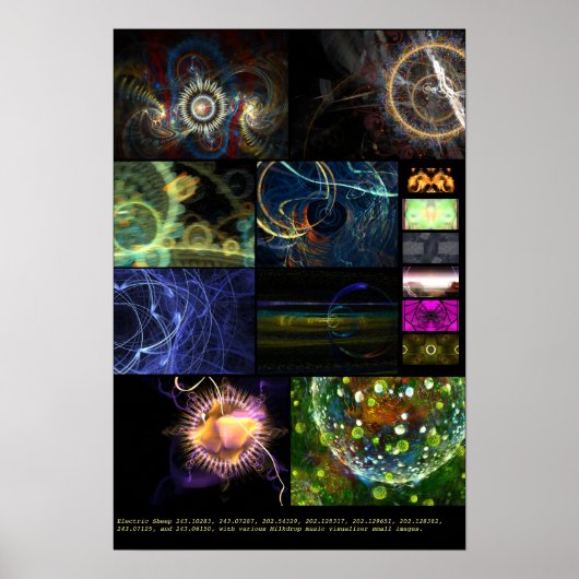 Elektrische schapen + druppels (diverse nr. 9) poster (Voorkant)