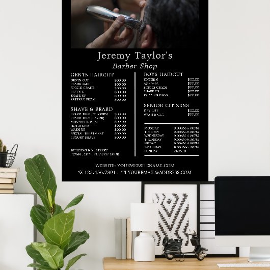 Elektrische schef, prijslijst voor Mannen Poster (Thuiskantoor)