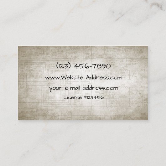 Elektrische schema's visitekaartje (Achterkant)