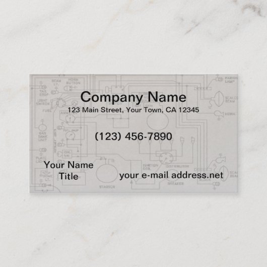 Elektrische schema's visitekaartje (Voorkant)