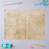 Elektrische schematische tekening op bruine ontkop tissuepapier (Craft)