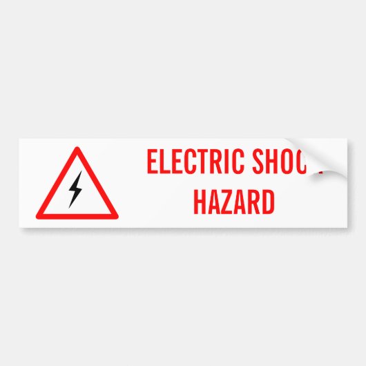 ELEKTRISCHE SCHOK HAZARD BUMPERSTICKER (Voorkant)