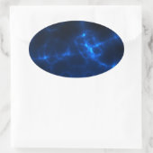 Elektrische schok in donkerblauw ovale sticker (Tas)