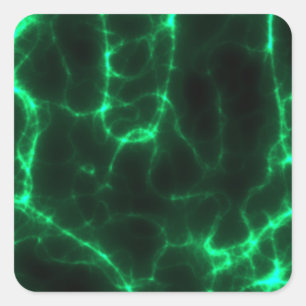 Elektrische schok in donkergroen vierkante sticker