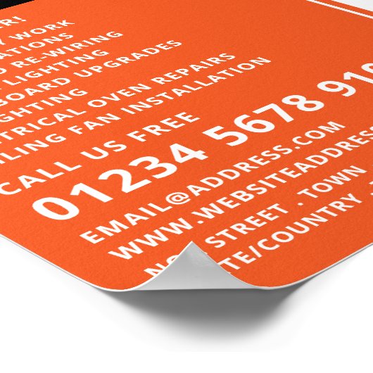 Elektrische schroevendraaier, elektricien Adverter Poster (Hoek)