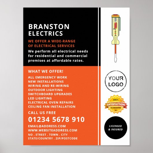 Elektrische schroevendraaier, elektricien Adverter Poster (Voorkant)