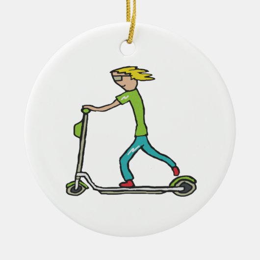 Elektrische scooter keramisch ornament (Voorkant)