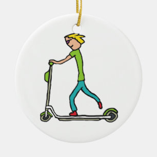 Elektrische scooter keramisch ornament